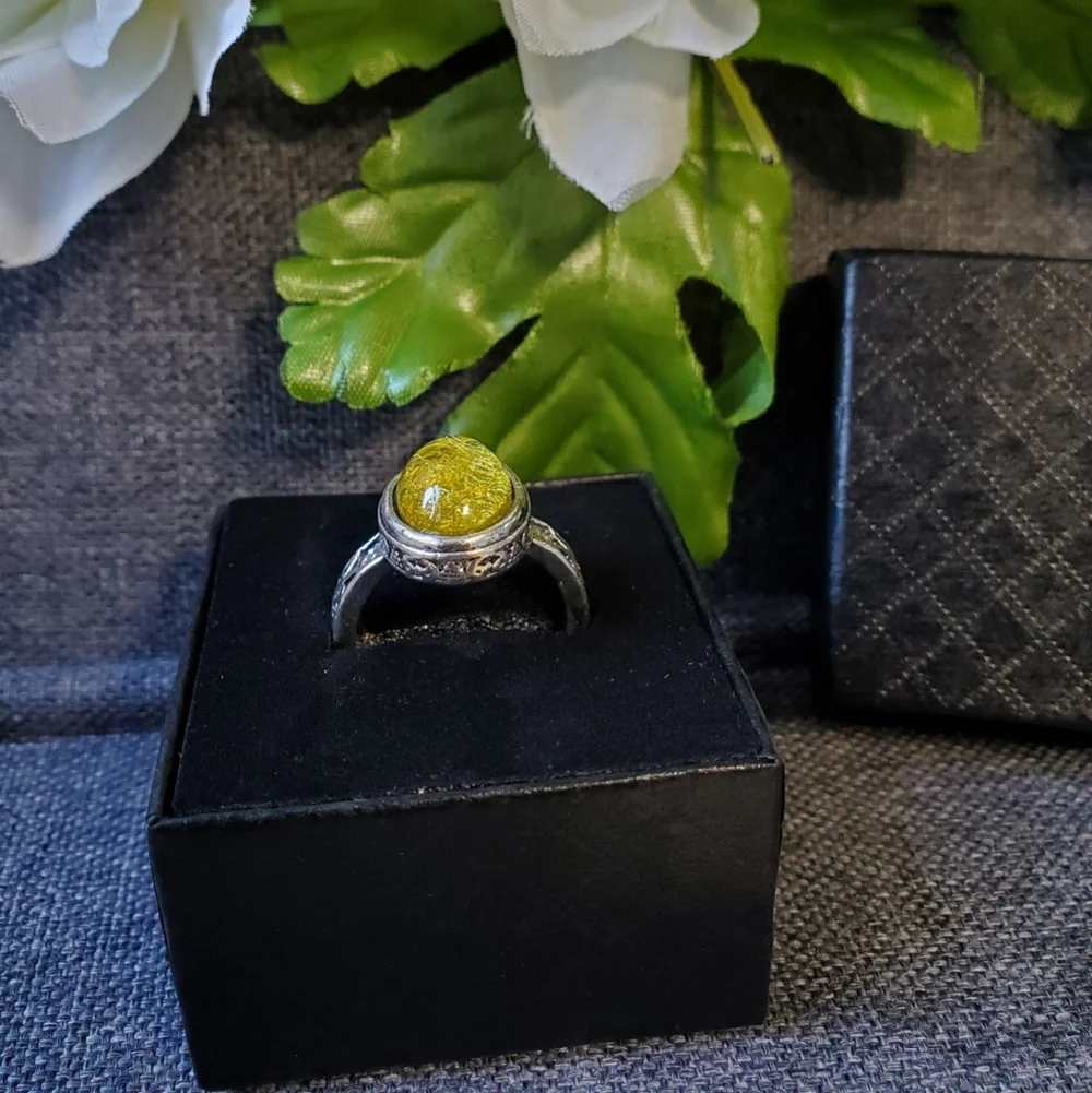 Imitate Threaded Agate Ring